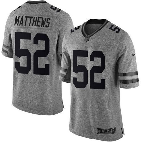 Nike Packers 52 Clay Matthews Gray Mens Stitched Nfl Limited Gridiron Gray Jersey