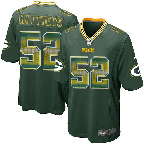 Nike Packers 52 Clay Matthews Green Team Color Mens Stitched Nfl Limited Strobe Jersey