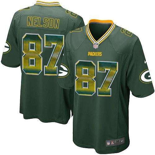 Nike Packers 87 Jordy Nelson Green Team Color Mens Stitched Nfl Limited Strobe Jersey