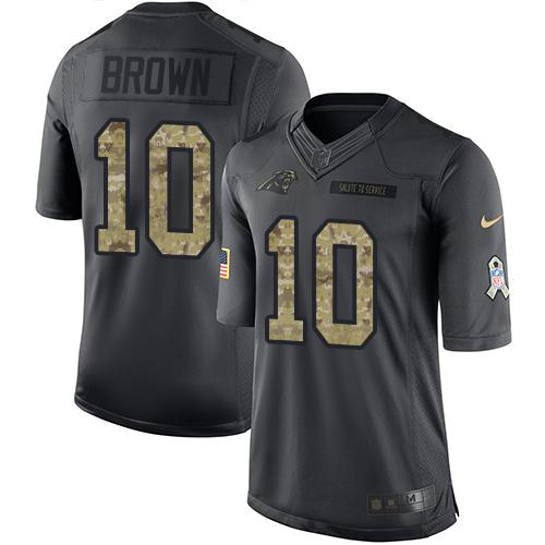 Nike Panthers 10 Corey Brown Black Mens Stitched Nfl Limited 2016 Salute To Service Jersey