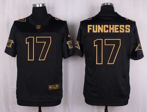 Nike Panthers 17 Devin Funchess Black Mens Stitched Nfl Elite Pro Line Gold Collection Jersey