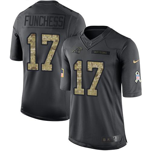 Nike Panthers 17 Devin Funchess Black Mens Stitched Nfl Limited 2016 Salute To Service Jersey