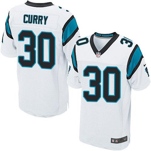 Nike Panthers 30 Stephen Curry White Mens Stitched Nfl Elite Jersey