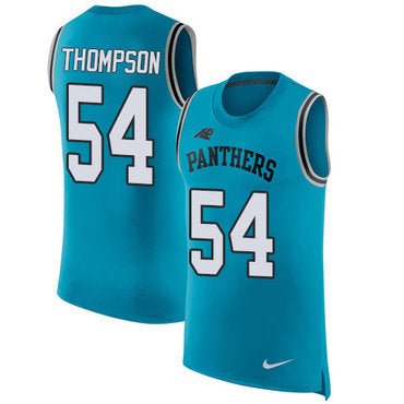 Nike Panthers 54 Shaq Thompson Blue Alternate Mens Stitched Nfl Limited Rush Tank Top Jersey