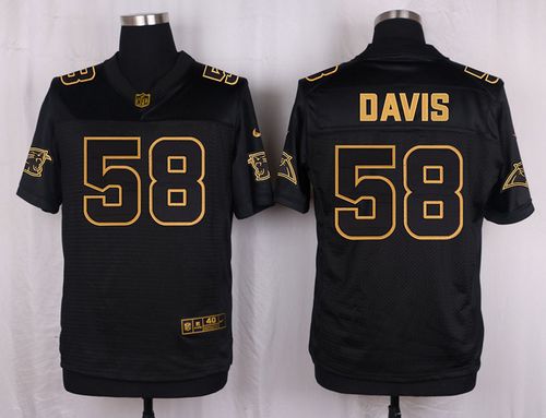 Nike Panthers 58 Thomas Davis Sr Black Mens Stitched Nfl Elite Pro Line Gold Collection Jersey