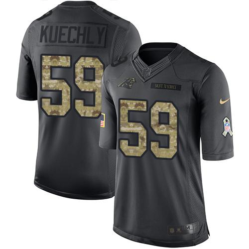 Nike Panthers 59 Luke Kuechly Black Mens Stitched Nfl Limited 2016 Salute To Service Jersey