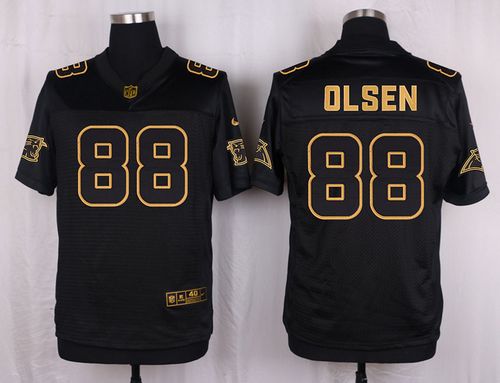 Nike Panthers 88 Greg Olsen Black Mens Stitched Nfl Elite Pro Line Gold Collection Jersey