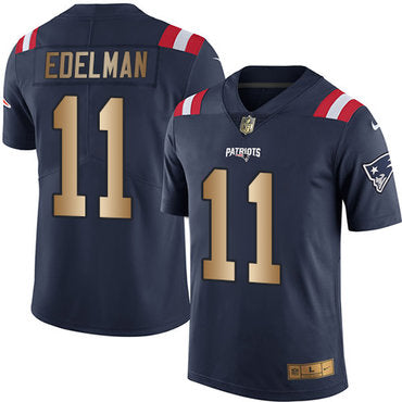 Nike Patriots 11 Julian Edelman Navy Blue Mens Stitched Nfl Limited Gold Rush Jersey