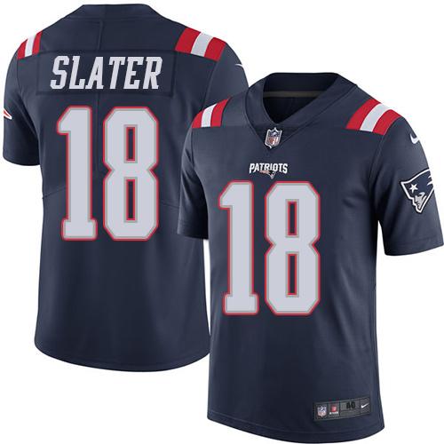 Nike Patriots 18 Matt Slater Navy Blue Mens Stitched Nfl Limited Rush Jersey