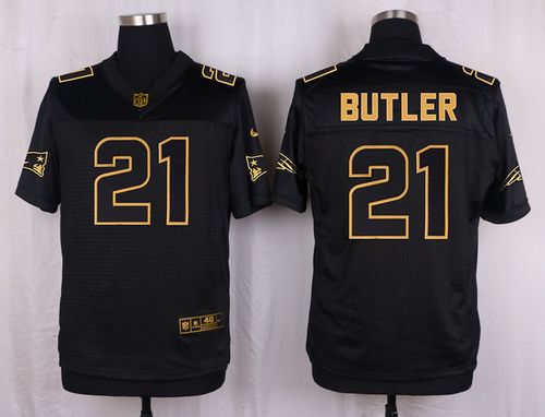 Nike Patriots 21 Malcolm Butler Black Mens Stitched Nfl Elite Pro Line Gold Collection Jersey
