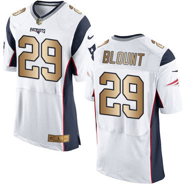 Nike Patriots 29 Legarrette Blount White Mens Stitched Nfl New Elite Gold Jersey