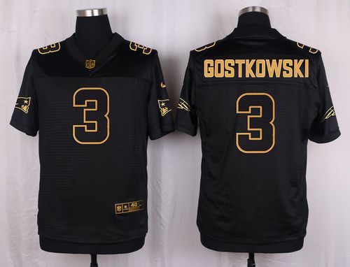 Nike Patriots 3 Stephen Gostkowski Black Mens Stitched Nfl Elite Pro Line Gold Collection Jersey