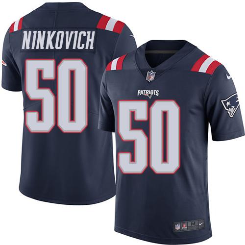 Nike Patriots 50 Rob Ninkovich Navy Blue Mens Stitched Nfl Limited Rush Jersey