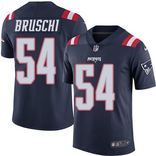 Nike Patriots 54 Tedy Bruschi Navy Blue Mens Stitched Nfl Limited Rush Jersey