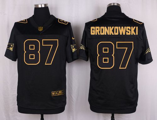Nike Patriots 87 Rob Gronkowski Black Mens Stitched Nfl Elite Pro Line Gold Collection Jersey