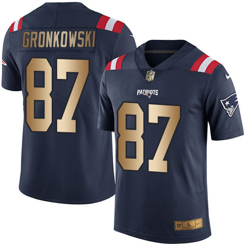 Nike Patriots 87 Rob Gronkowski Navy Blue Mens Stitched Nfl Limited Gold Rush Jersey