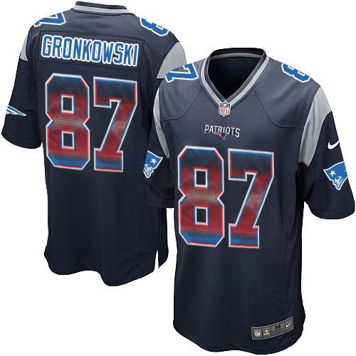 Nike Patriots 87 Rob Gronkowski Navy Blue Team Color Mens Stitched Nfl Limited Strobe Jersey