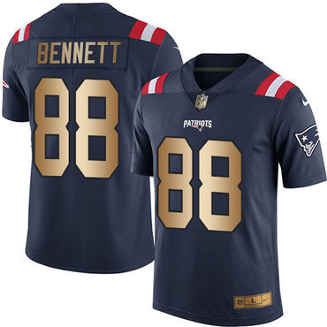 Nike Patriots 88 Martellus Bennett Navy Blue Mens Stitched Nfl Limited Gold Rush Jersey