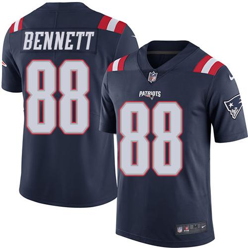 Nike Patriots 88 Martellus Bennett Navy Blue Mens Stitched Nfl Limited Rush Jersey