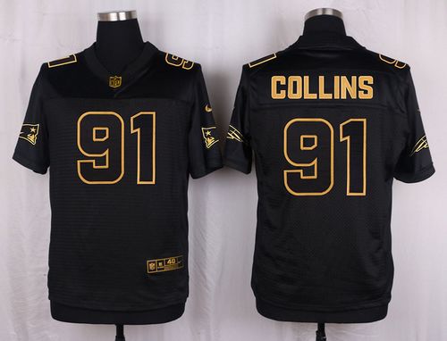 Nike Patriots 91 Jamie Collins Black Mens Stitched Nfl Elite Pro Line Gold Collection Jersey