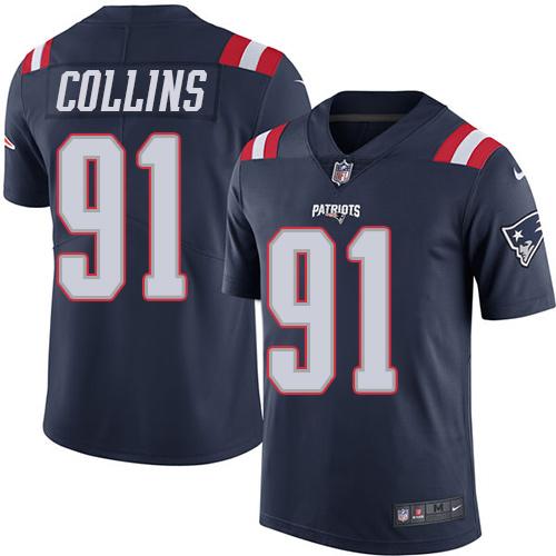 Nike Patriots 91 Jamie Collins Navy Blue Mens Stitched Nfl Limited Rush Jersey