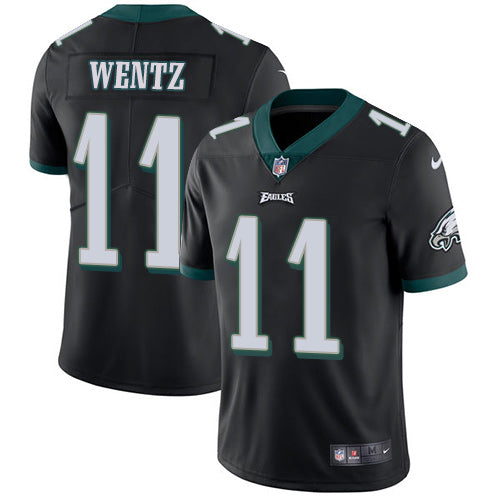 Nike Philadelphia Eagles 11 Carson Wentz Black Alternate Mens Stitched Nfl Vapor Untouchable Limited Jersey