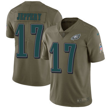Nike Philadelphia Eagles 17 Alshon Jeffery Olive Mens Stitched Nfl Limited 2017 Salute To Service Jersey