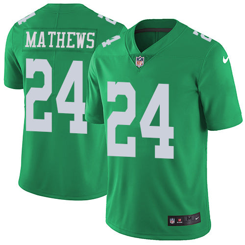 Nike Philadelphia Eagles 24 Ryan Mathews Green Mens Stitched Nfl Limited Rush Jersey