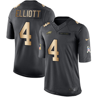 Nike Philadelphia Eagles 4 Jake Elliott Black Mens Stitched Nfl Limited Gold Salute To Service Jersey