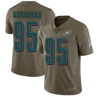 Nike Philadelphia Eagles 95 Mychal Kendricks Olive Mens Stitched Nfl Limited 2017 Salute To Service Jersey
