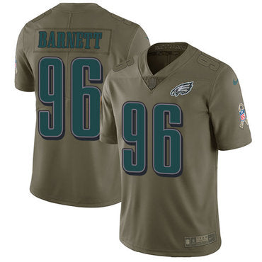 Nike Philadelphia Eagles 96 Derek Barnett Olive Mens Stitched Nfl Limited 2017 Salute To Service Jersey