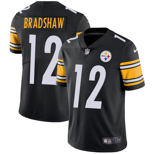 Nike Pittsburgh Steelers 12 Terry Bradshaw Black Team Color Mens Stitched Nfl Vapor Untouchable Limited Jersey