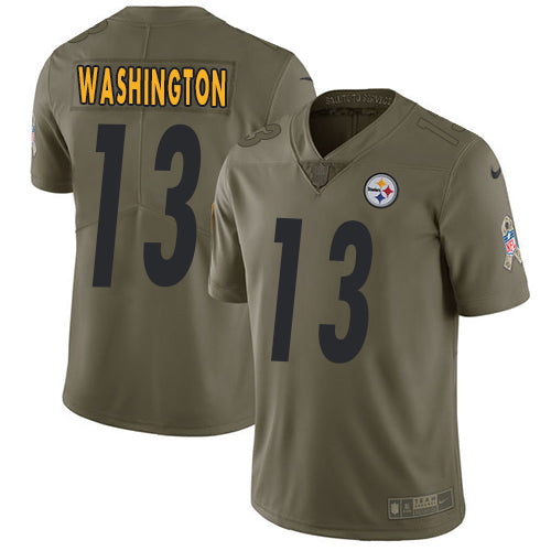 Nike Pittsburgh Steelers 13 James Washington Olive Mens Stitched Nfl Limited 2017 Salute To Service Jersey