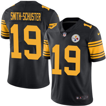 Nike Pittsburgh Steelers 19 Juju Smith schuster Black Mens Stitched Nfl Limited Rush Jersey