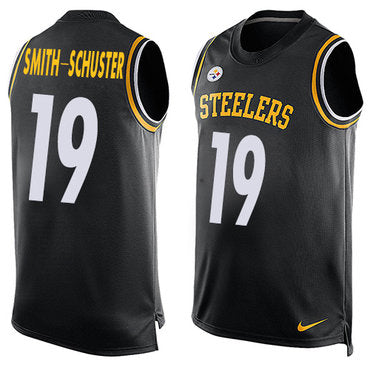 Nike Pittsburgh Steelers 19 Juju Smith schuster Black Team Color Mens Stitched Nfl Limited Tank Top Jersey