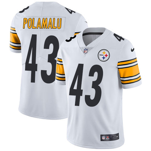 Nike Pittsburgh Steelers 43 Troy Polamalu White Mens Stitched Nfl Vapor Untouchable Limited Jersey