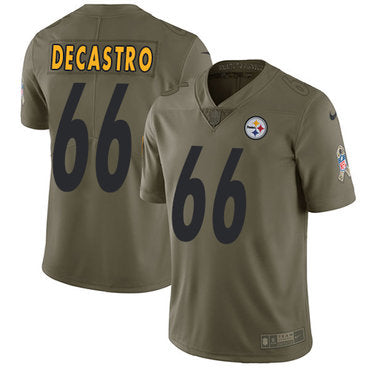 Nike Pittsburgh Steelers 66 David Decastro Olive Mens Stitched Nfl Limited 2017 Salute To Service Jersey