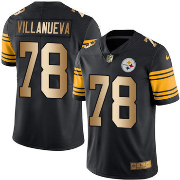 Nike Pittsburgh Steelers 78 Alejandro Villanueva Black Mens Stitched Nfl Limited Gold Rush Jersey