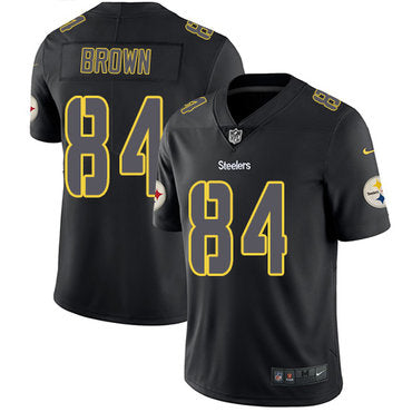 Nike Pittsburgh Steelers 84 Antonio Brown Black Mens Stitched Nfl Limited Rush Impact Jersey