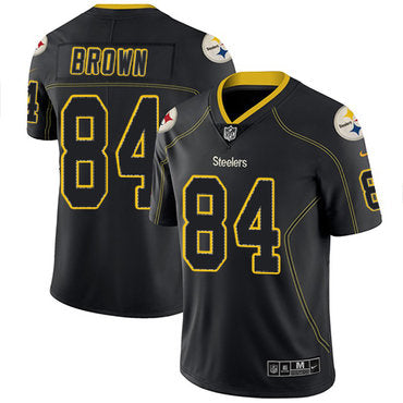Nike Pittsburgh Steelers 84 Antonio Brown Lights Out Black Mens Stitched Nfl Limited Rush Jersey