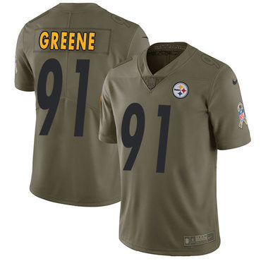 Nike Pittsburgh Steelers 91 Kevin Greene Olive Mens Stitched Nfl Limited 2017 Salute To Service Jersey