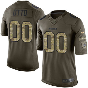 Nike Raiders 00 Jim Otto Green Mens Stitched Nfl Limited Salute To Service Jersey