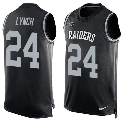 Nike Raiders 24 Marshawn Lynch Black Team Color Mens Stitched Nfl Limited Tank Top Jersey