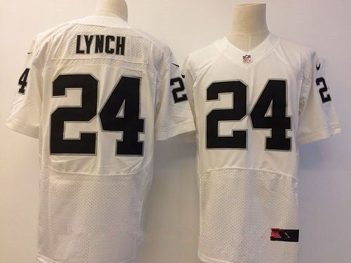 Nike Raiders 24 Marshawn Lynch White Mens Stitched Nfl New Elite Jersey