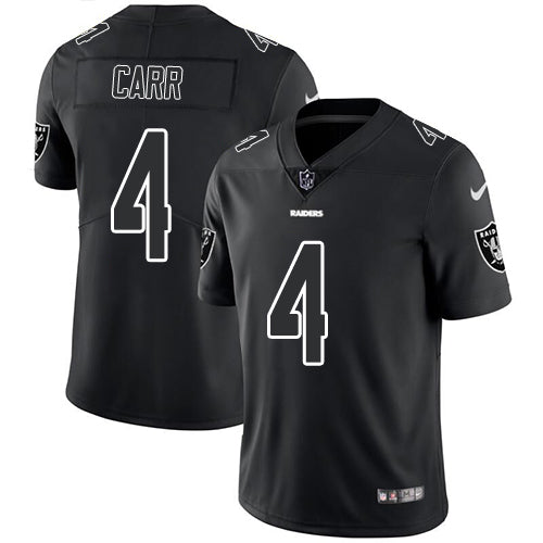 Nike Raiders 4 Derek Carr Black Mens Stitched Nfl Limited Rush Impact Jersey