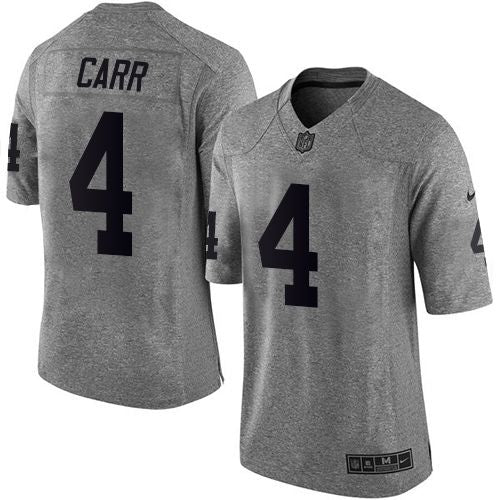 Nike Raiders 4 Derek Carr Gray Mens Stitched Nfl Limited Gridiron Gray Jersey