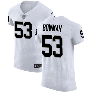 Nike Raiders 53 Navorro Bowman White Mens Stitched Nfl Vapor Untouchable Elite Jersey