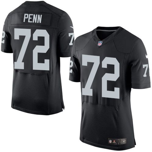 Nike Raiders 72 Donald Penn Black Team Color Mens Stitched Nfl New Elite Jersey