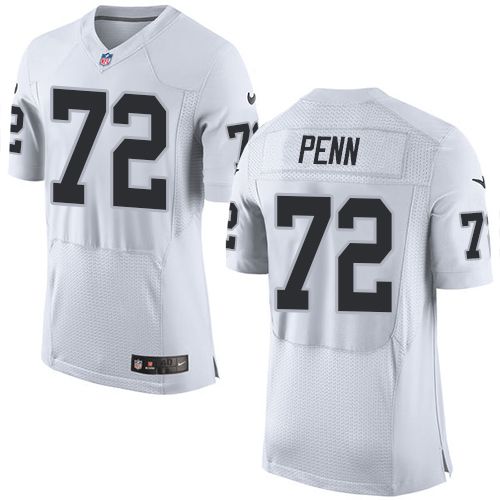 Nike Raiders 72 Donald Penn White Mens Stitched Nfl New Elite Jersey