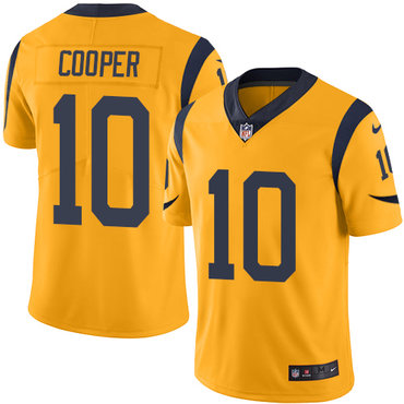 Nike Rams 10 Pharoh Cooper Gold Mens Stitched Nfl Limited Rush Jersey